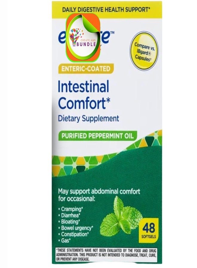 Create and Bundle Equate Peppermint Oil Softgels, 48 Count - Dietary Supplement for Enhanced Digestive Health, Natural Peppermint Extract, Supports Gastrointestinal Comfort + Create Sticker - Image 1